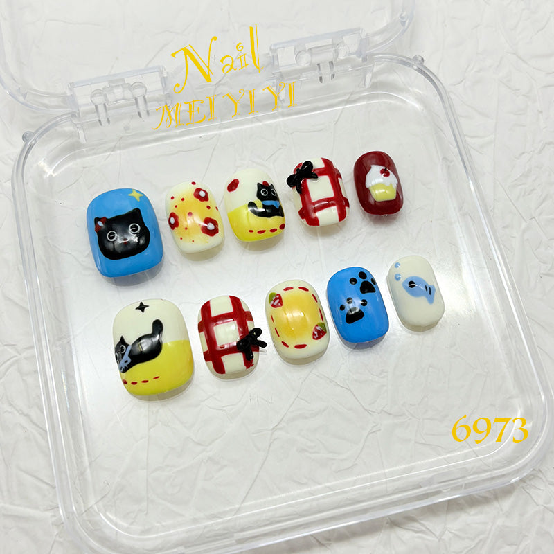 6973-MYY's designer original high-end design customized luxury hand-painted wearable nail art