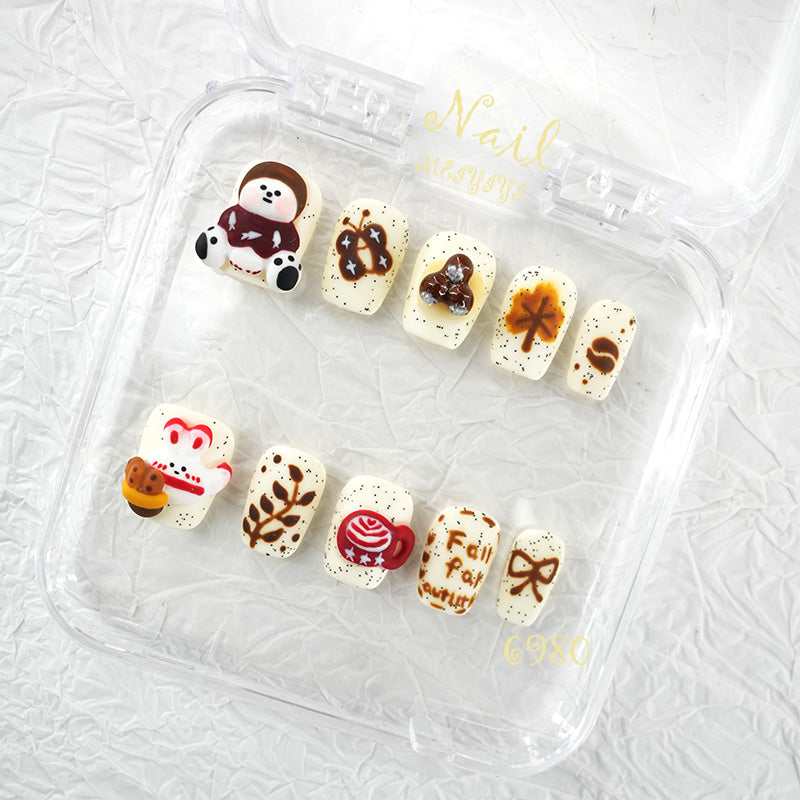 6980-MYY's designer original high-end design customized luxury hand-painted wearable nail art
