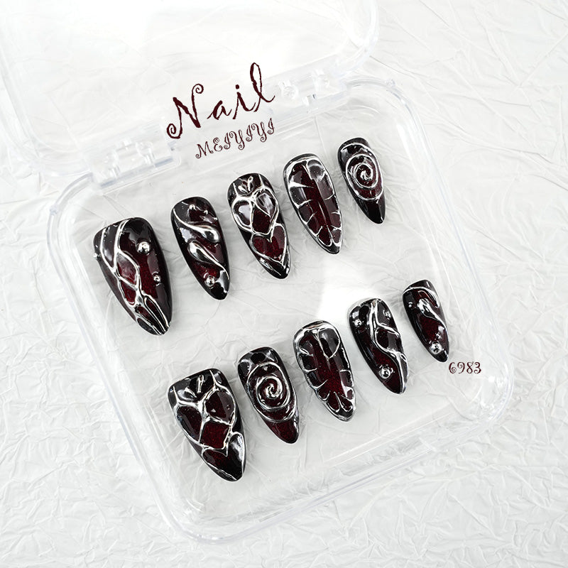 6983-MYY's designer original high-end design customized luxury hand-painted wearable nail art