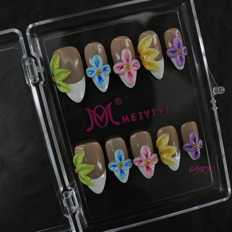 6987-MYY's designer original high-end design customized luxury hand-painted wearable nail art
