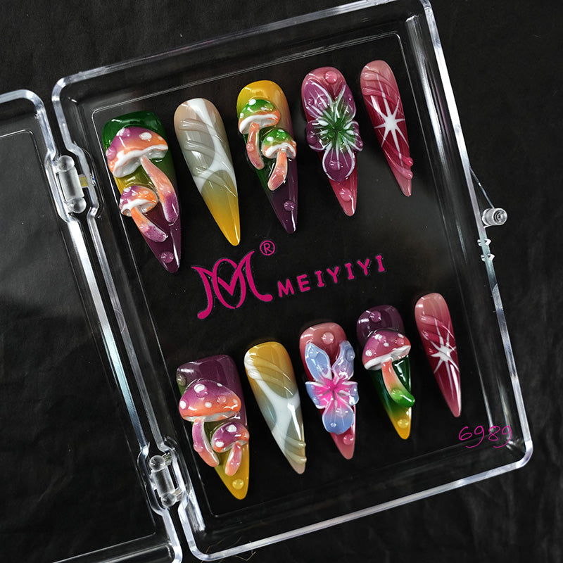 6989-MYY's designer original high-end design customized luxury hand-painted wearable nail art