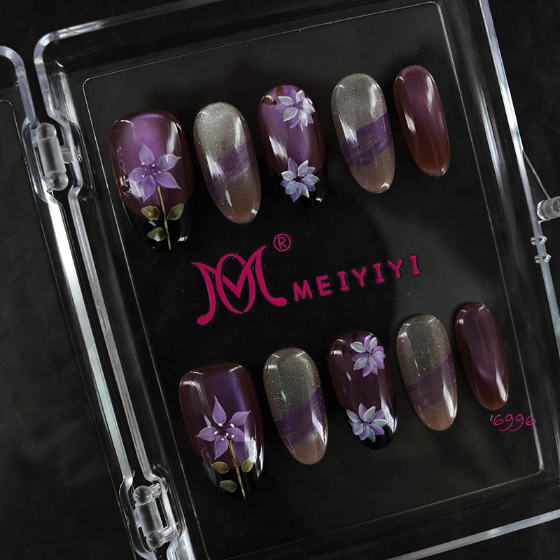 6996-MYY's designer original high-end design customized luxury hand-painted wearable nail art