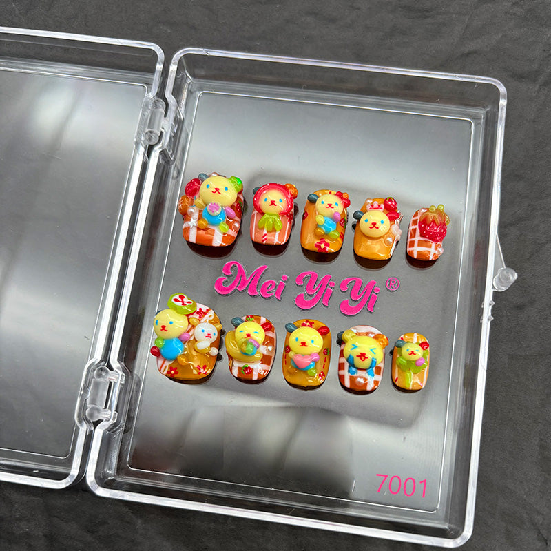 7001-MYY's designer original high-end design customized luxury hand-painted wearable nail art