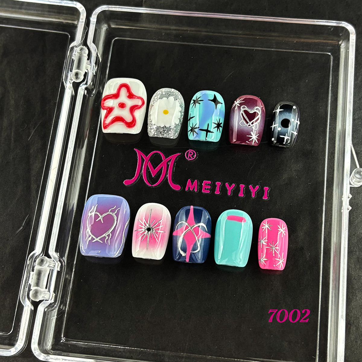 7002-MYY's designer original high-end design customized luxury hand-painted wearable nail art