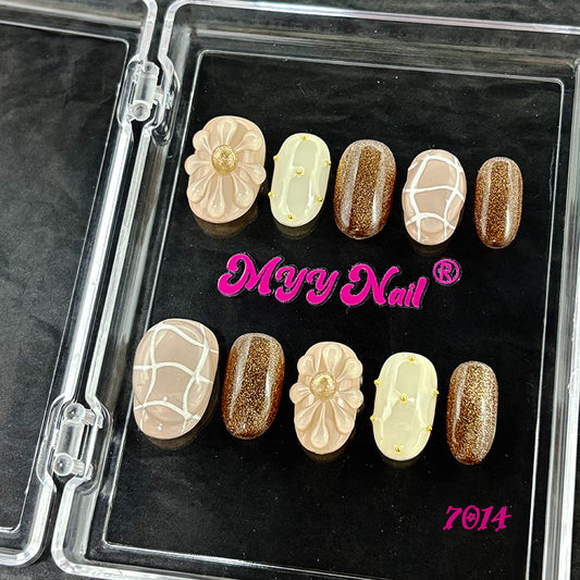 7014-MYY's designer original high-end design customized luxury hand-painted wearable nail art