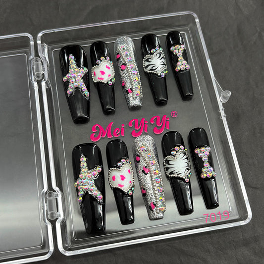 7019-MYY's designer original high-end design customized luxury hand-painted wearable nail art
