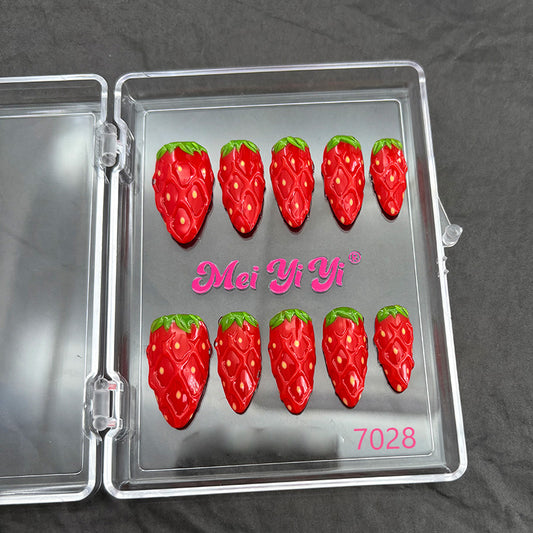 7028-MYY's designer original high-end design customized luxury hand-painted wearable nail art