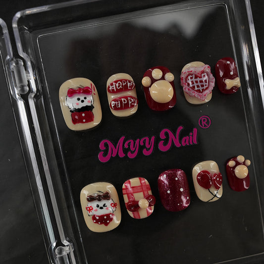 7030-MYY's designer original high-end design customized luxury hand-painted wearable nail art