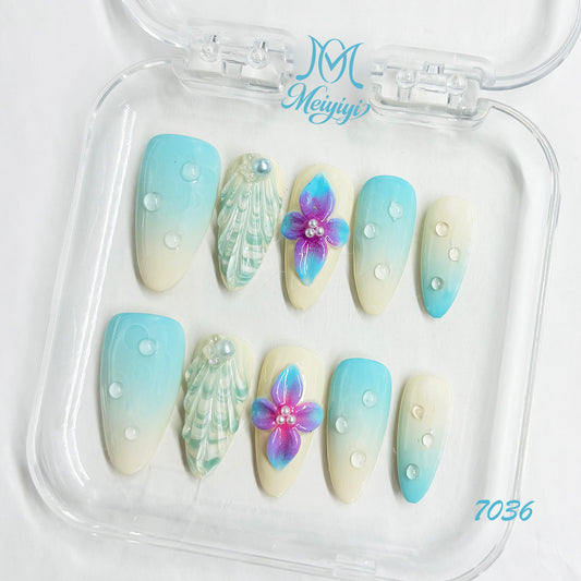 7036-MYY's designer original high-end design customized luxury hand-painted wearable nail art