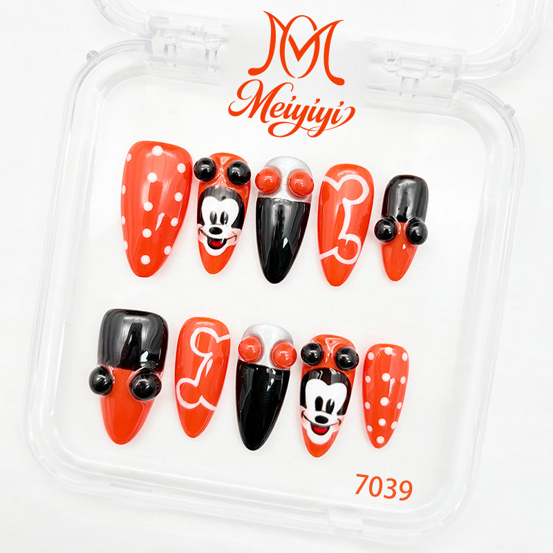 7039-MYY's designer original high-end design customized luxury hand-painted wearable nail art