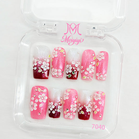 7040-MYY's designer original high-end design customized luxury hand-painted wearable nail art