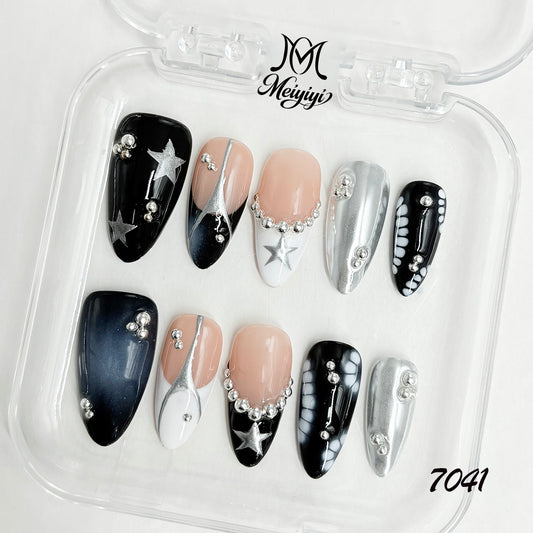 7041-MYY's designer original high-end design customized luxury hand-painted wearable nail art