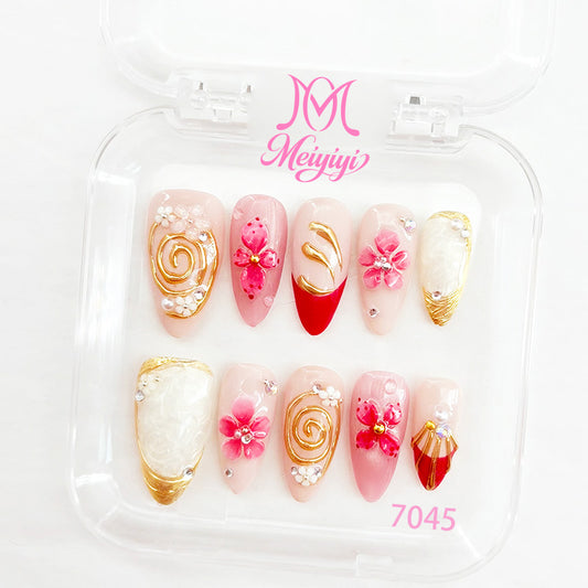 7045-MYY's designer original high-end design customized luxury hand-painted wearable nail art