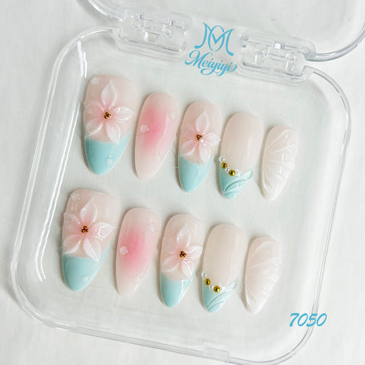 7050-MYY's designer original high-end design customized luxury hand-painted wearable nail art