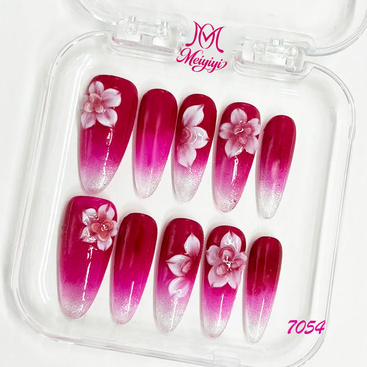 7054-MYY's designer original high-end design customized luxury hand-painted wearable nail art