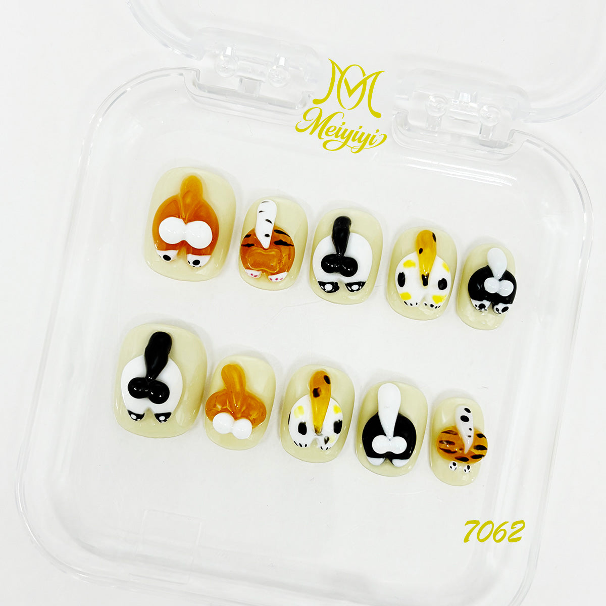 7062-MYY's designer original high-end design customized luxury hand-painted wearable nail art