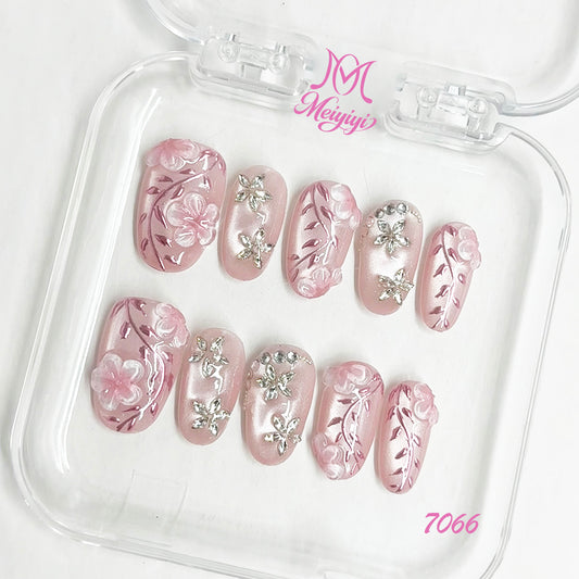 7066-MYY's designer original high-end design customized luxury hand-painted wearable nail art