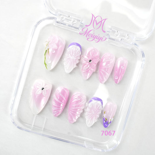 7067-MYY's designer original high-end design customized luxury hand-painted wearable nail art