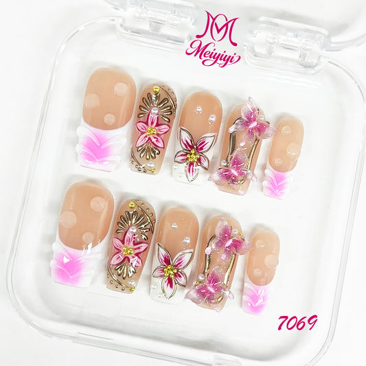 7069-MYY's designer original high-end design customized luxury hand-painted wearable nail art