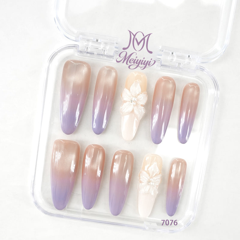 7076-MYY's designer original high-end design customized luxury hand-painted wearable nail art