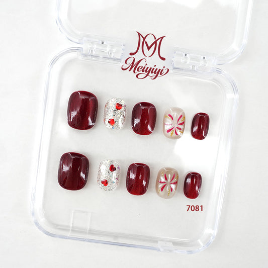 7081-MYY's designer original high-end design customized luxury hand-painted wearable nail art