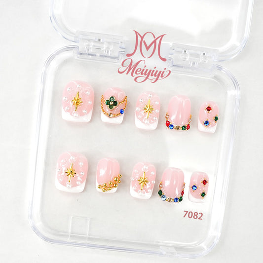 7082-MYY's designer original high-end design customized luxury hand-painted wearable nail art
