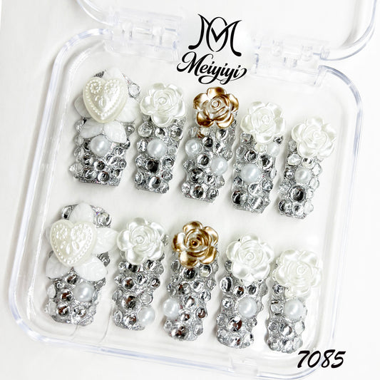 7085-MYY's designer original high-end design customized luxury hand-painted wearable nail art