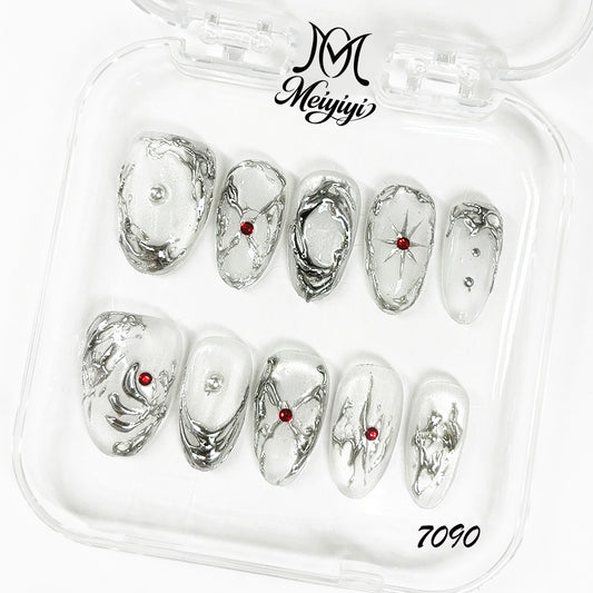 7090-MYY's designer original high-end design customized luxury hand-painted wearable nail art