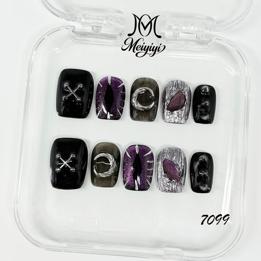 7099-MYY's designer original high-end design customized luxury hand-painted wearable nail art
