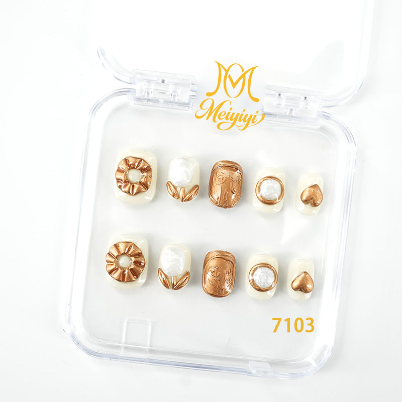 7103-MYY's designer original high-end design customized luxury hand-painted wearable nail art