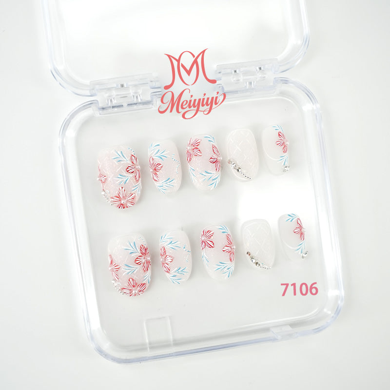 7106-MYY's designer original high-end design customized luxury hand-painted wearable nail art