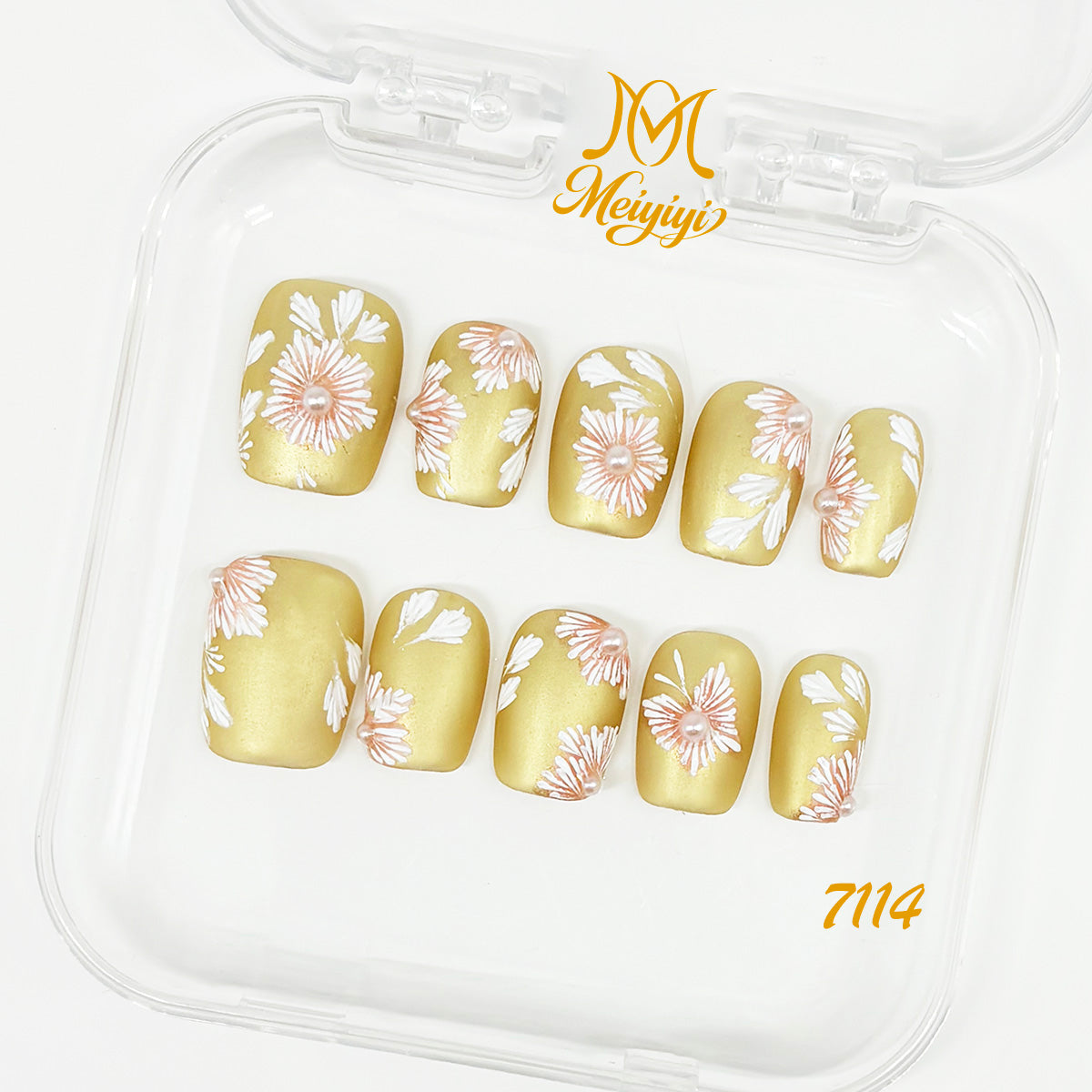 7114-MYY's designer original high-end design customized luxury hand-painted wearable nail art