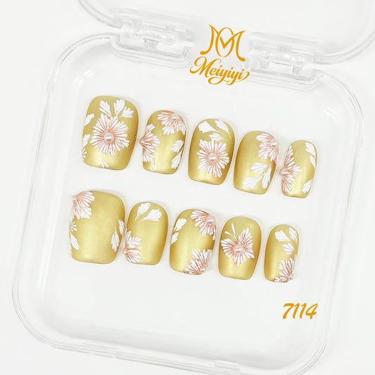 7114-MYY's designer original high-end design customized luxury hand-painted wearable nail art