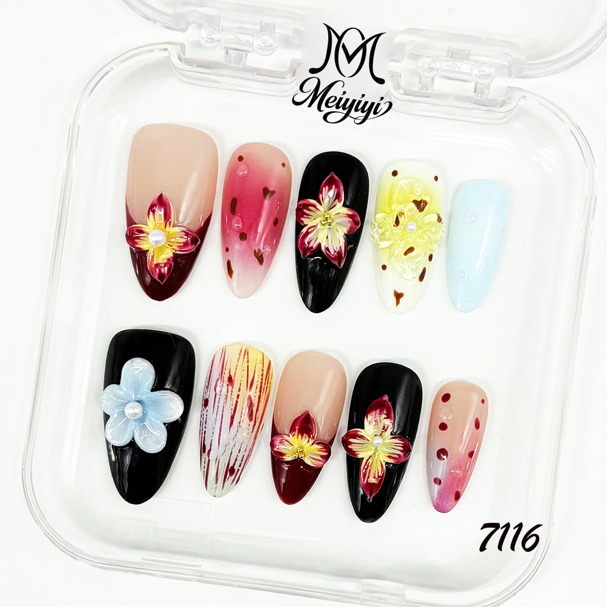 7116-MYY's designer original high-end design customized luxury hand-painted wearable nail art