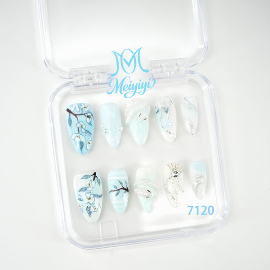 7120-MYY's designer original high-end design customized luxury hand-painted wearable nail art