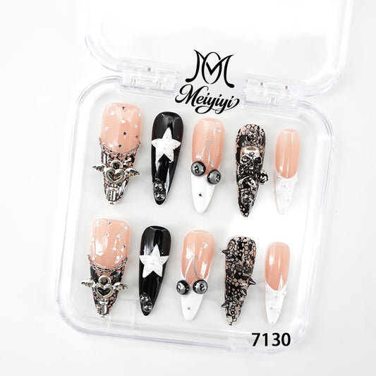 7130-MYY's designer original high-end design customized luxury hand-painted wearable nail art