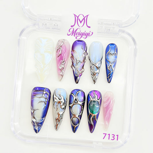 7131-MYY's designer original high-end design customized luxury hand-painted wearable nail art