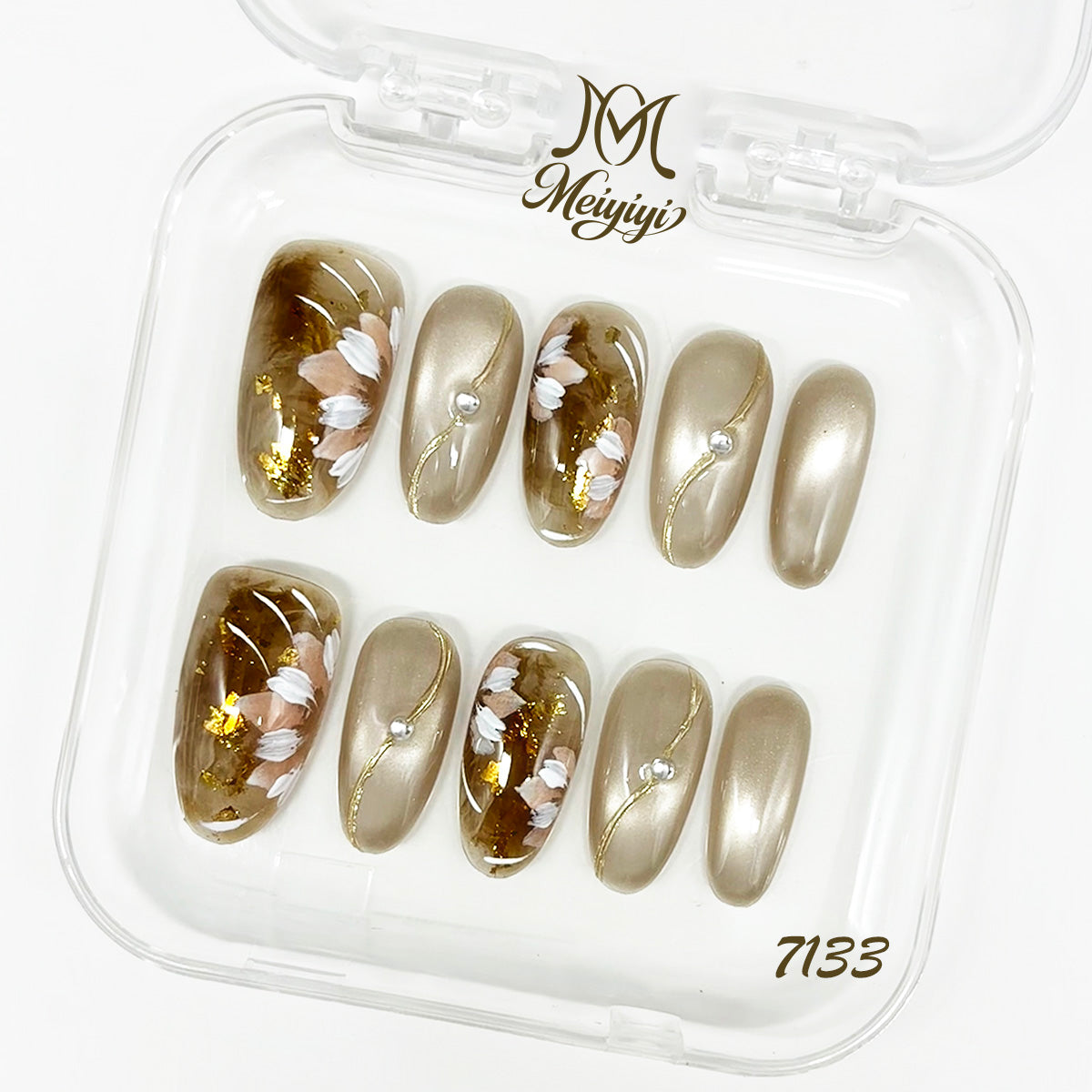 7133-MYY's designer original high-end design customized luxury hand-painted wearable nail art