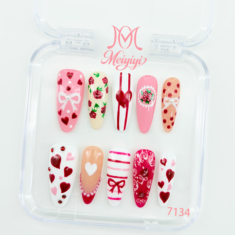 7134-MYY's designer original high-end design customized luxury hand-painted wearable nail art