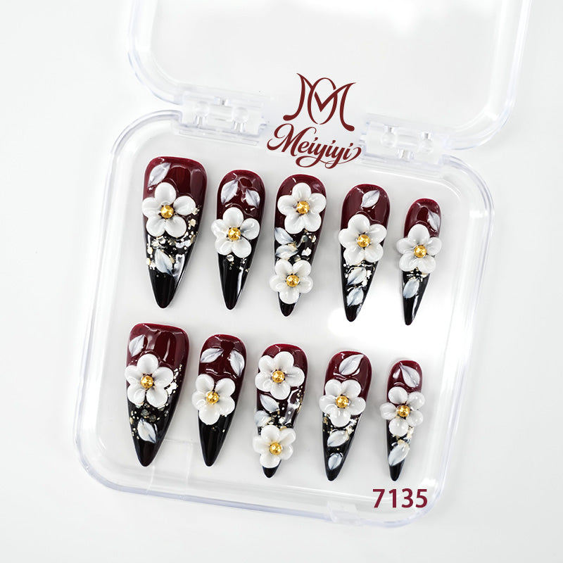7135-MYY's designer original high-end design customized luxury hand-painted wearable nail art