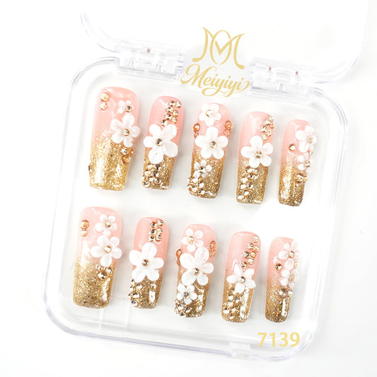 7139-MYY's designer original high-end design customized luxury hand-painted wearable nail art