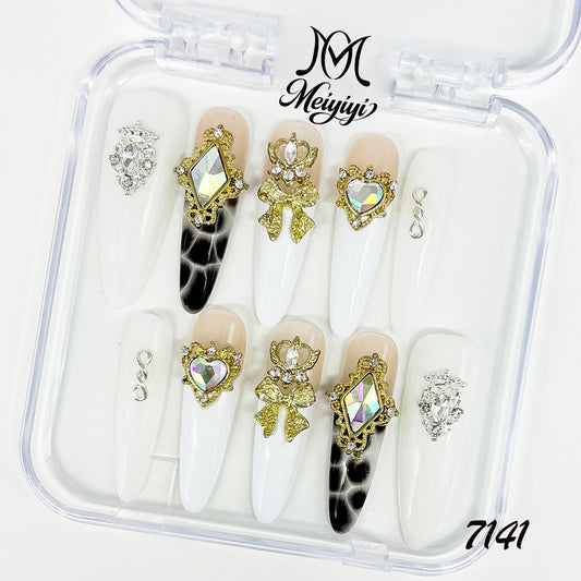 7141-MYY's designer original high-end design customized luxury hand-painted wearable nail art