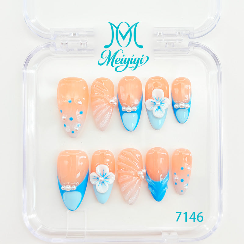 7146-MYY's designer original high-end design customized luxury hand-painted wearable nail art