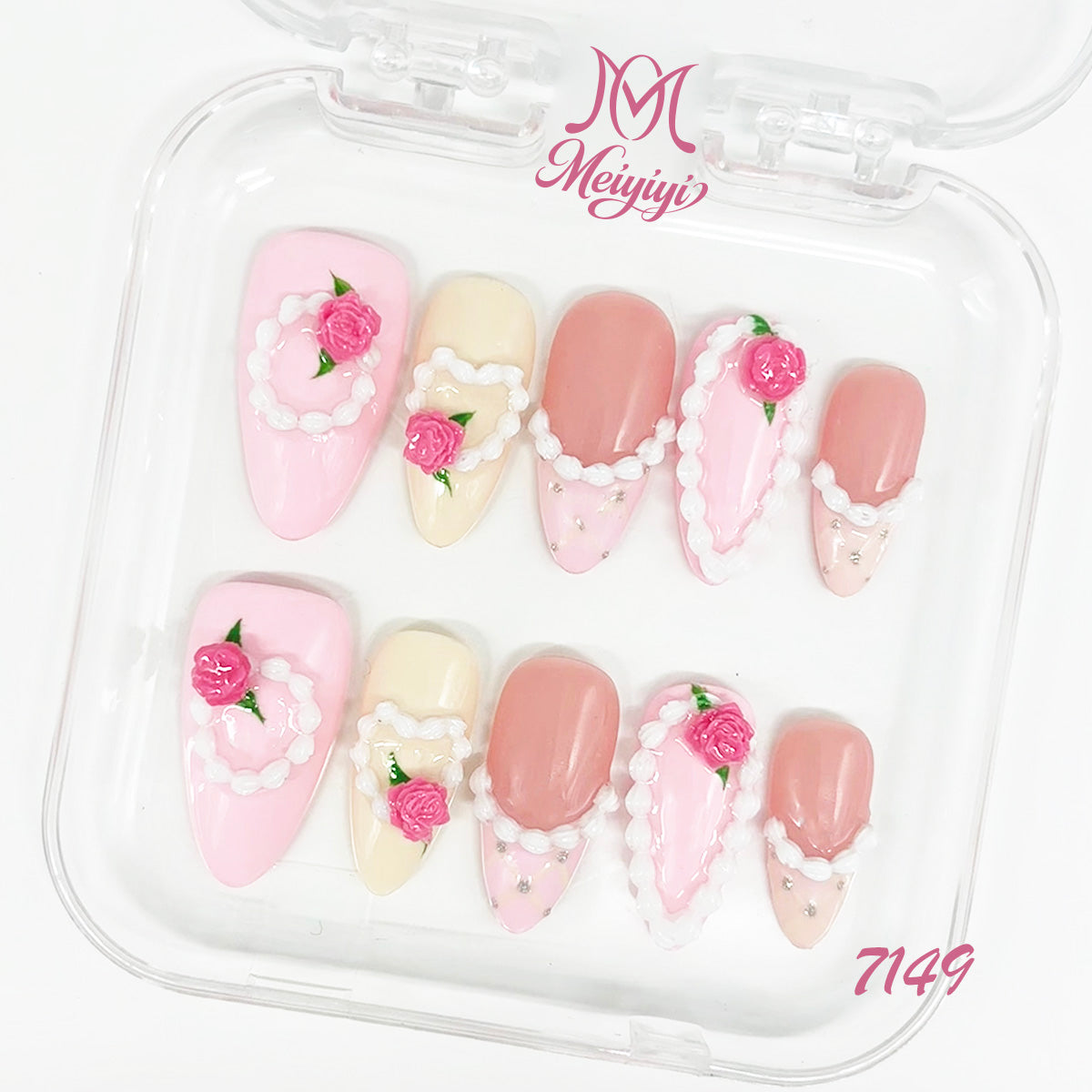 7149-MYY's designer original high-end design customized luxury hand-painted wearable nail art