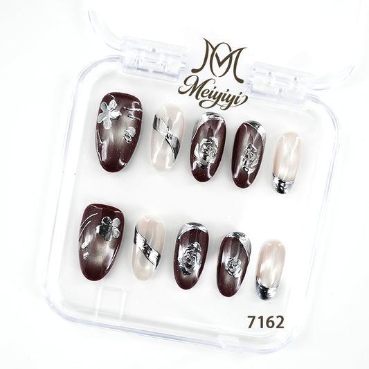 7162-MYY's designer original high-end design customized luxury hand-painted wearable nail art