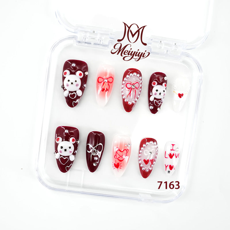 7163-MYY's designer original high-end design customized luxury hand-painted wearable nail art
