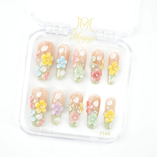 7166-MYY's designer original high-end design customized luxury hand-painted wearable nail art