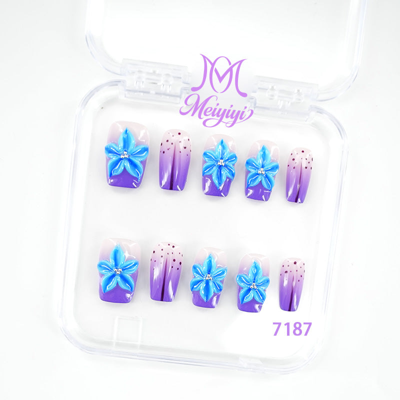 7187-MYY's designer original high-end design customized luxury hand-painted wearable nail art