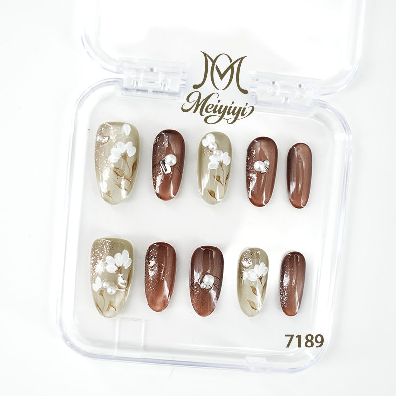 7189-MYY's designer original high-end design customized luxury hand-painted wearable nail art