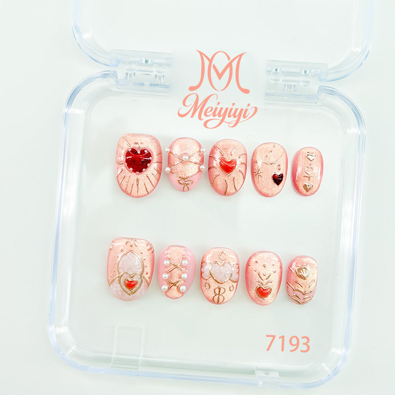 7193-MYY's designer original high-end design customized luxury hand-painted wearable nail art
